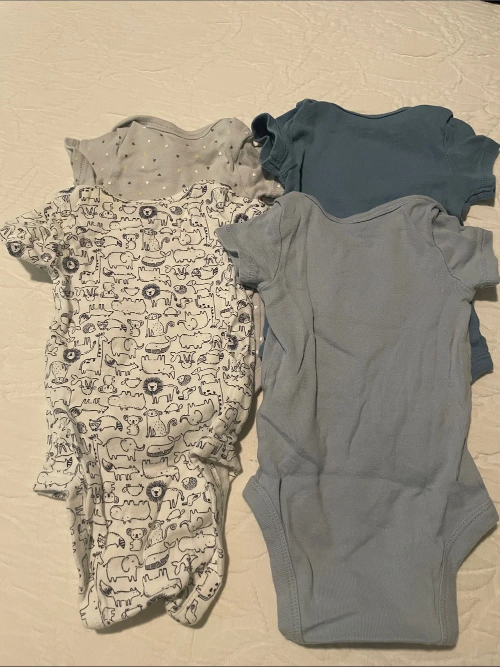 Carter's Baby Blue Mix Short-Sleeve Bodysuit Set